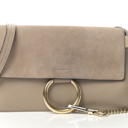 Chloe Suede Calfskin Small Faye Shoulder Bag Motty Grey 8 of 15