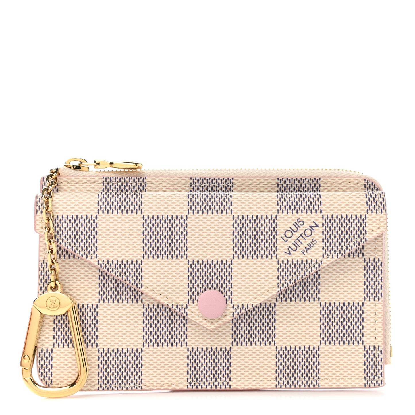 Damier Azur Recto Verso Card Holder Rose Ballerine