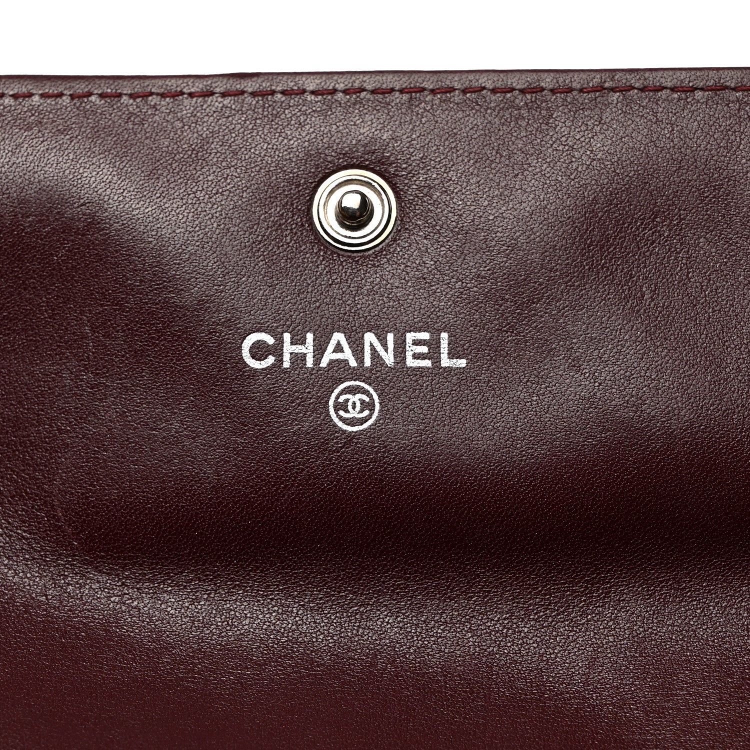 Chanel Striated Patent Quilted Large Gusset Flap Wallet Bordeaux 6 of 8