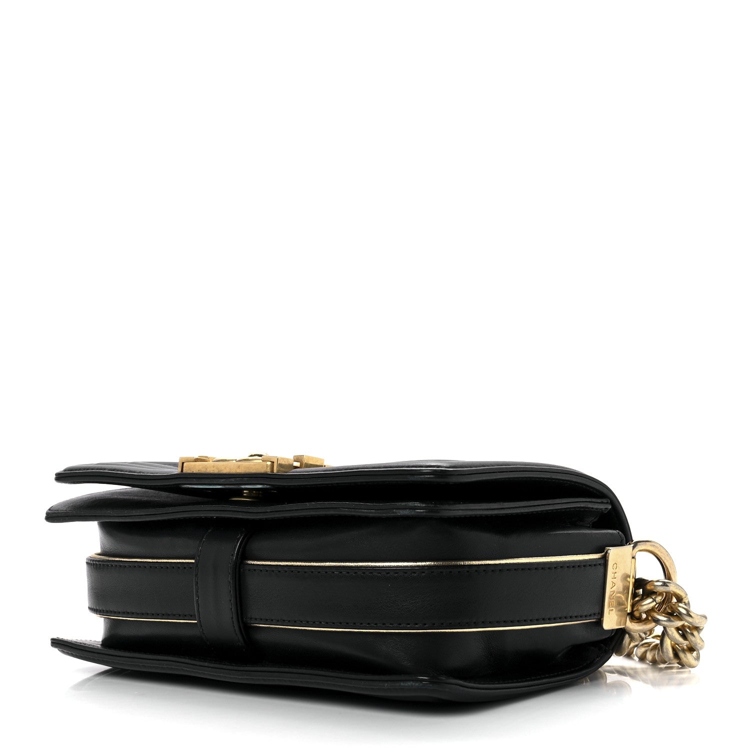 Chanel Sheepskin Braided Small Boy Reverso Flap Black 8 of 10