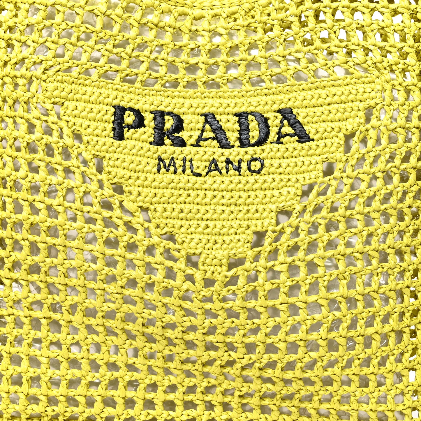 Yarn Raffia Effect Crochet Logo Embroidered Tote Bag Cedro