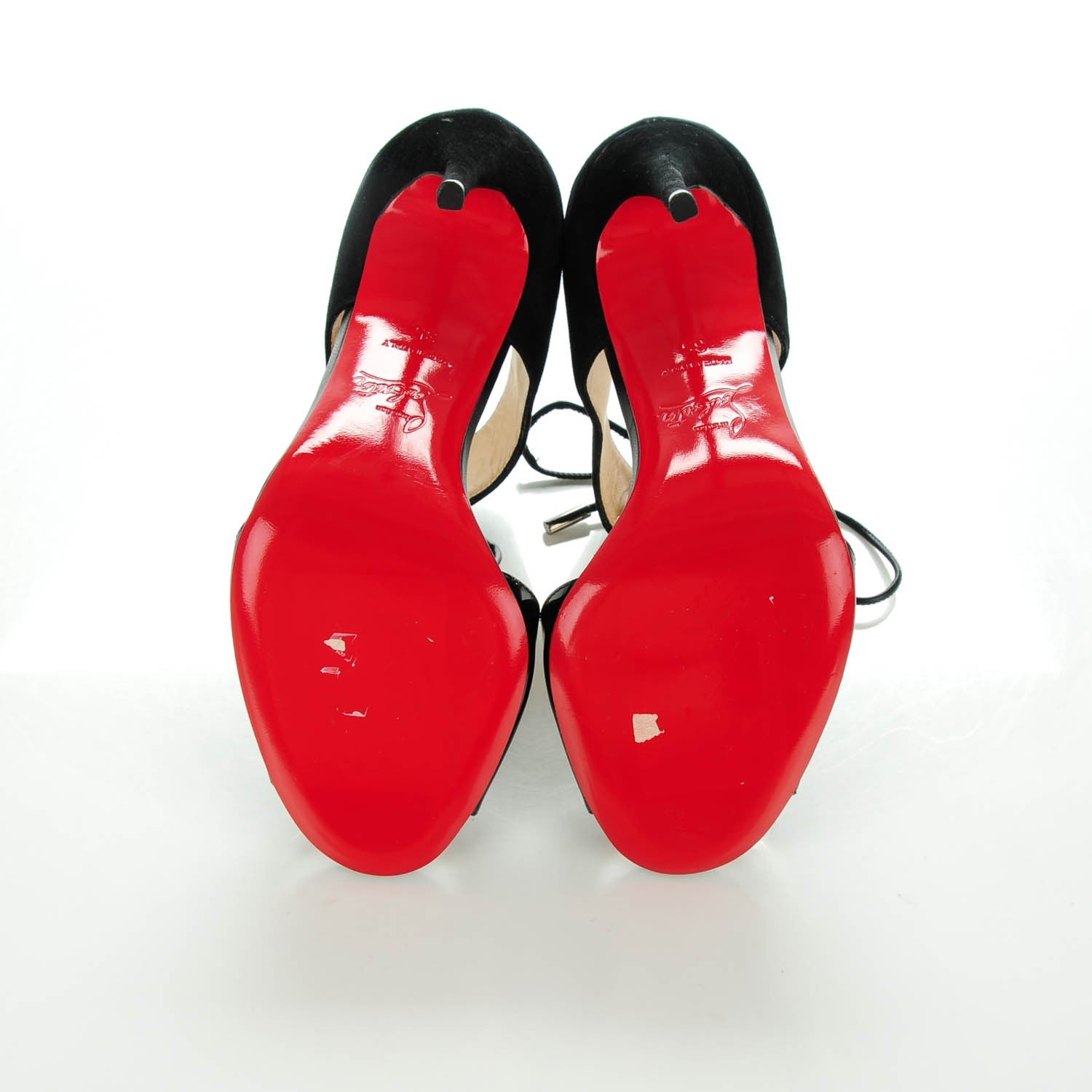 Christian Louboutin Patent Suede Mayerling 100 Sandals 35 Black 6 of 10