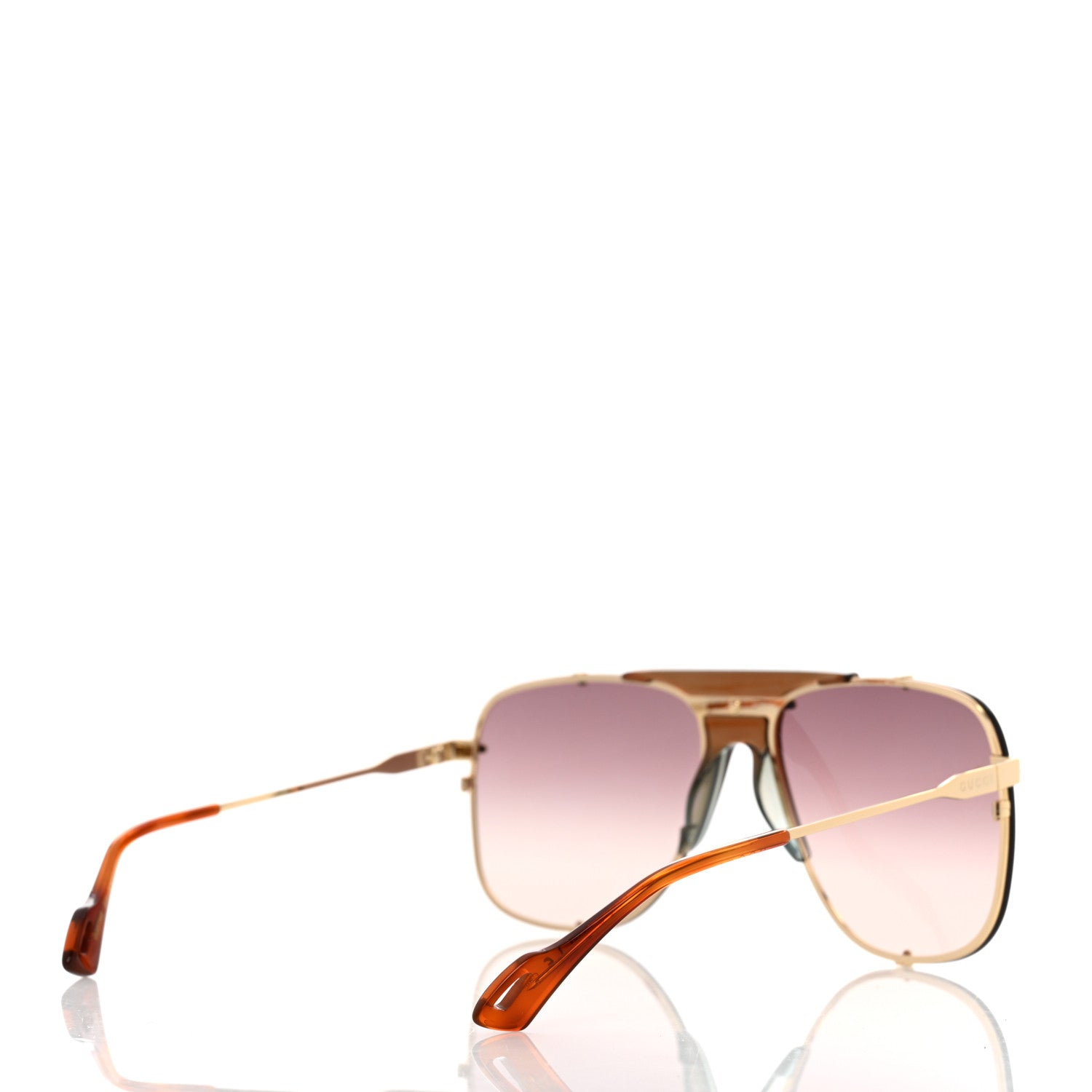 Gucci Metal Square Frame Sunglasses GG0739S Brown 4 of 7