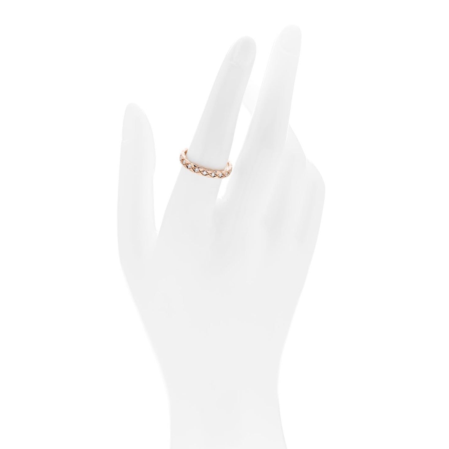 18K Beige Gold Diamond Mini Coco Crush Ring 55 7.25