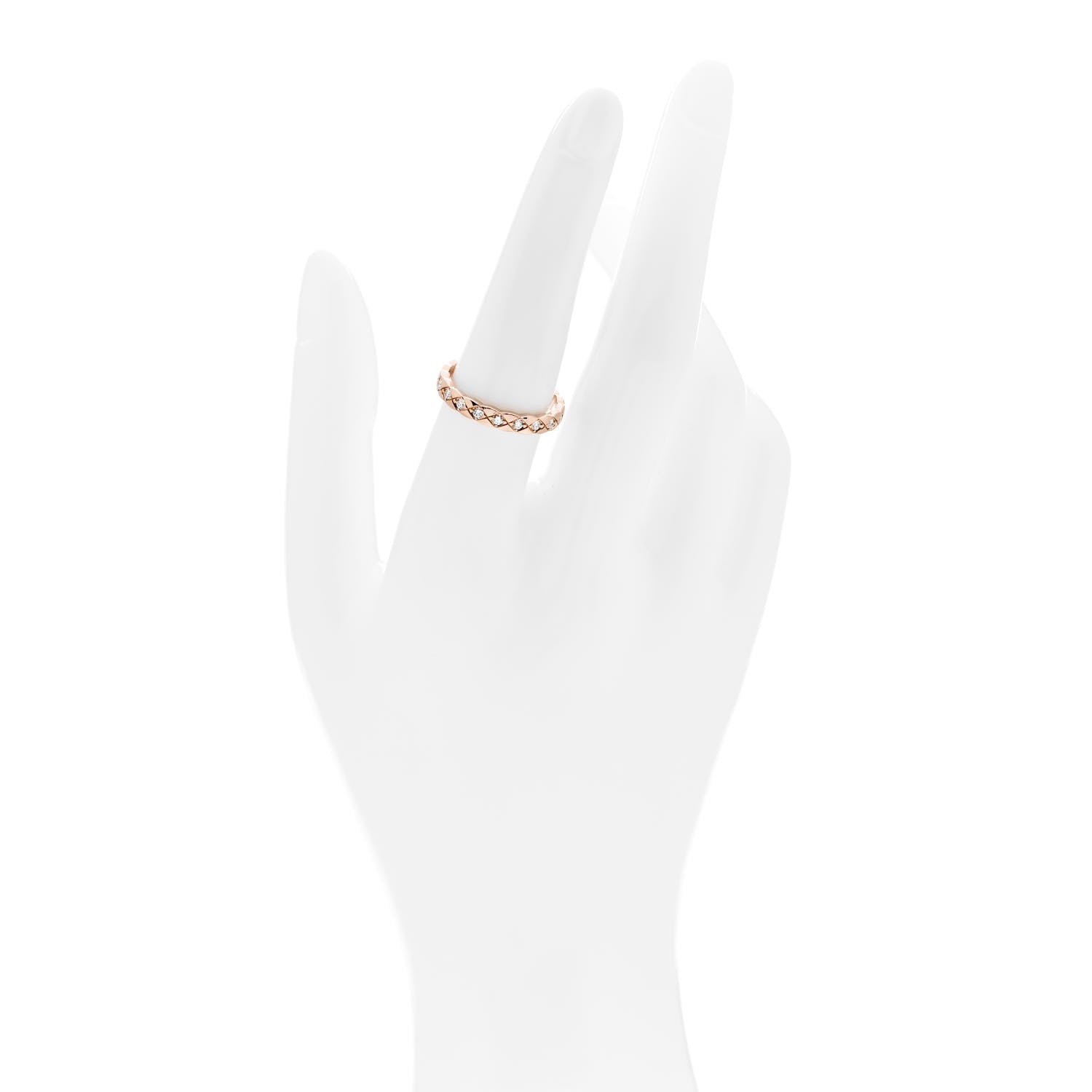 Chanel 18K Beige Gold Diamond Mini Coco Crush Ring 55 7.25 2 of 5