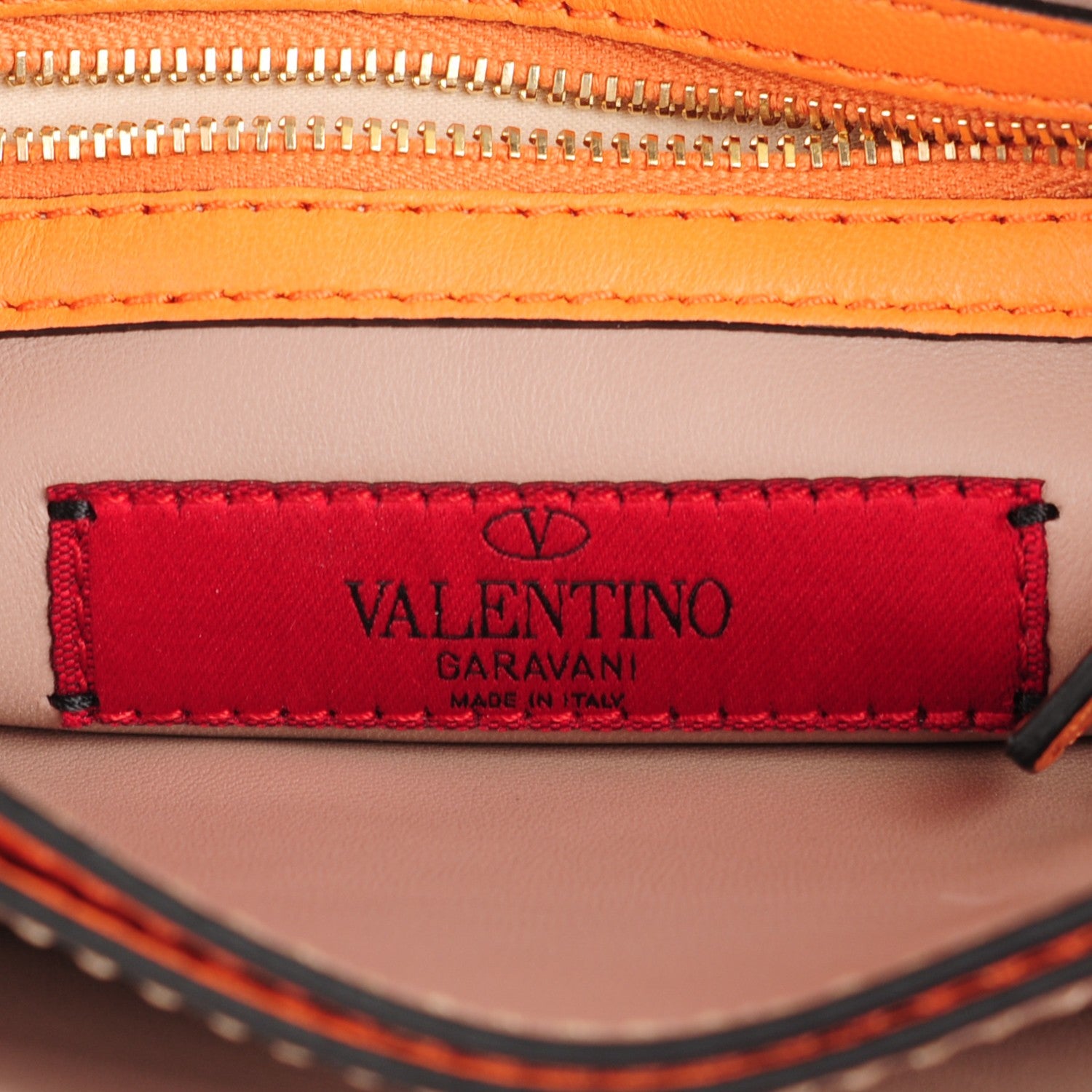 Valentino Garavani Nappa Rockstud Wristlet Clutch Melon Sorbet 6 of 7