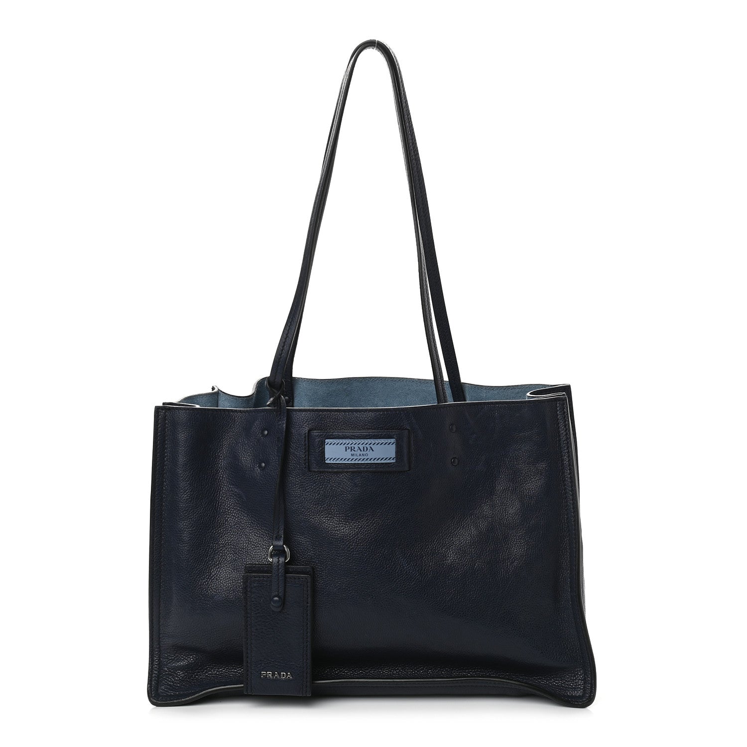 Prada Glace Calfskin Etiquette Shopping Bag Black Astrale 1 of 11
