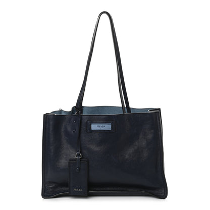 Prada Glace Calfskin Etiquette Shopping Bag Black Astrale 1 of 11