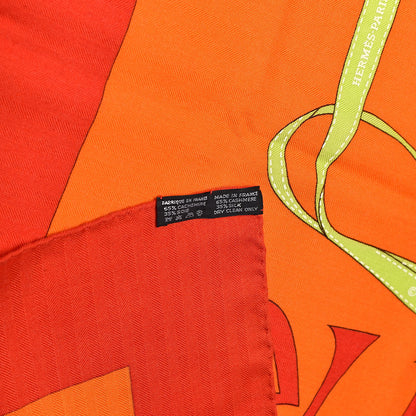 Hermes Cashmere Silk Monsieur Et Madame Shawl 140 4 of 5