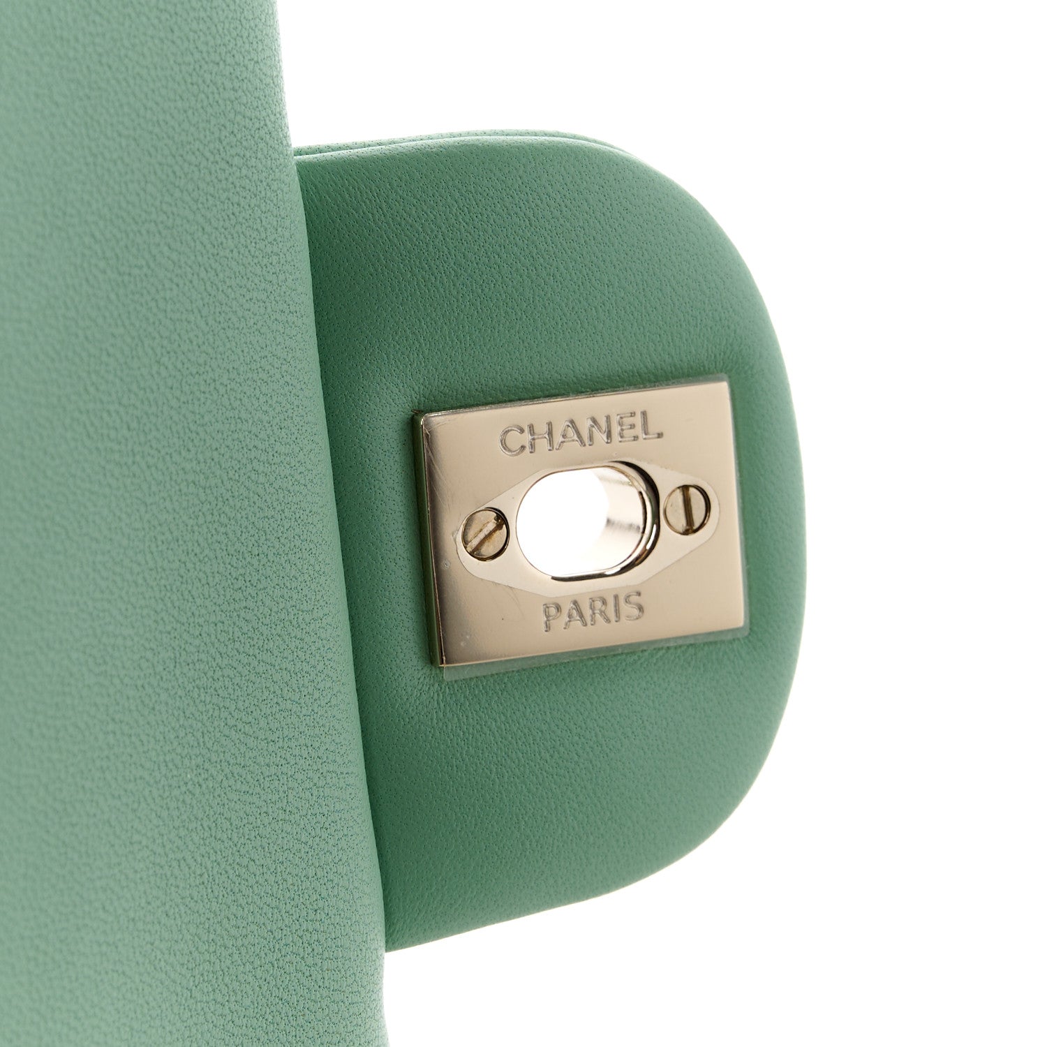 Chanel Lambskin Quilted Mini Top Handle Rectangular Flap Light Green 7 of 13