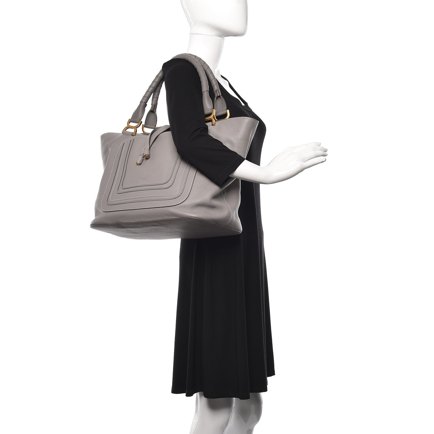Chloe Calfskin Large New Marcie Tote Cashmere Grey 2 of 10