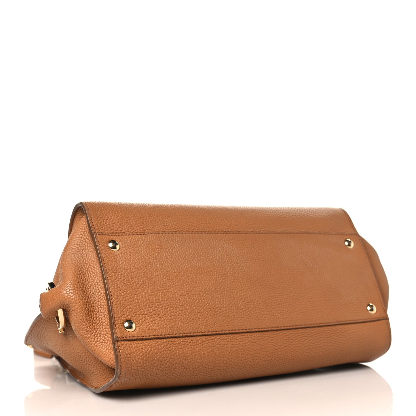 Grained Calfskin Sofia Satchel Brown