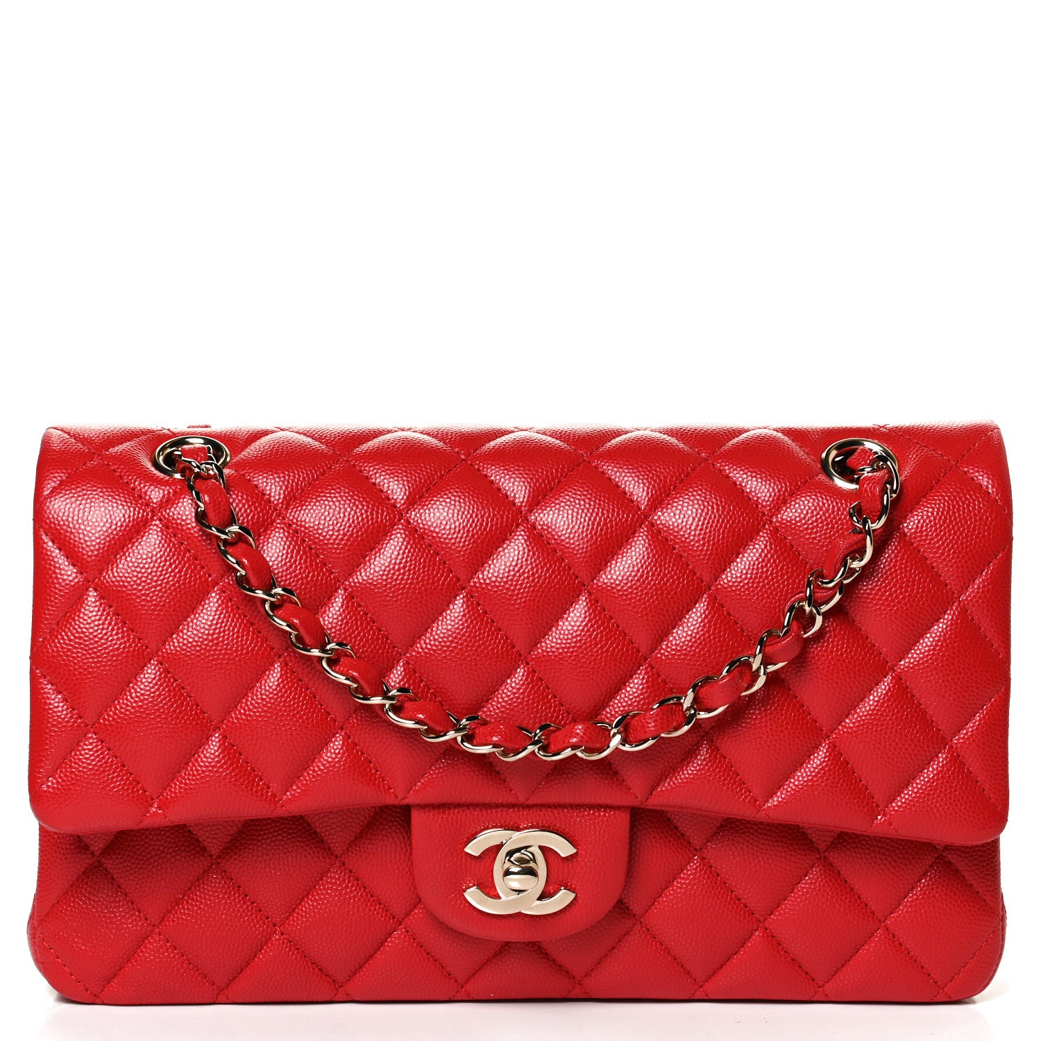 Chanel Caviar Quilted Medium Double Flap Red 8 of 11