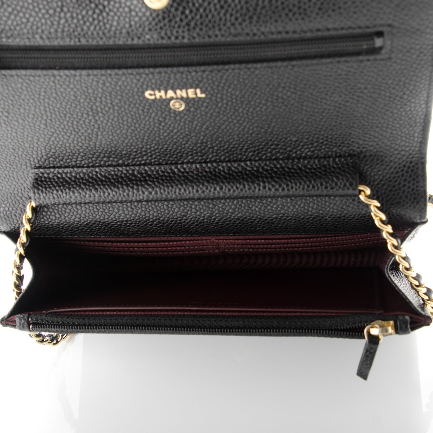 Caviar Quilted Wallet On Chain WOC Black