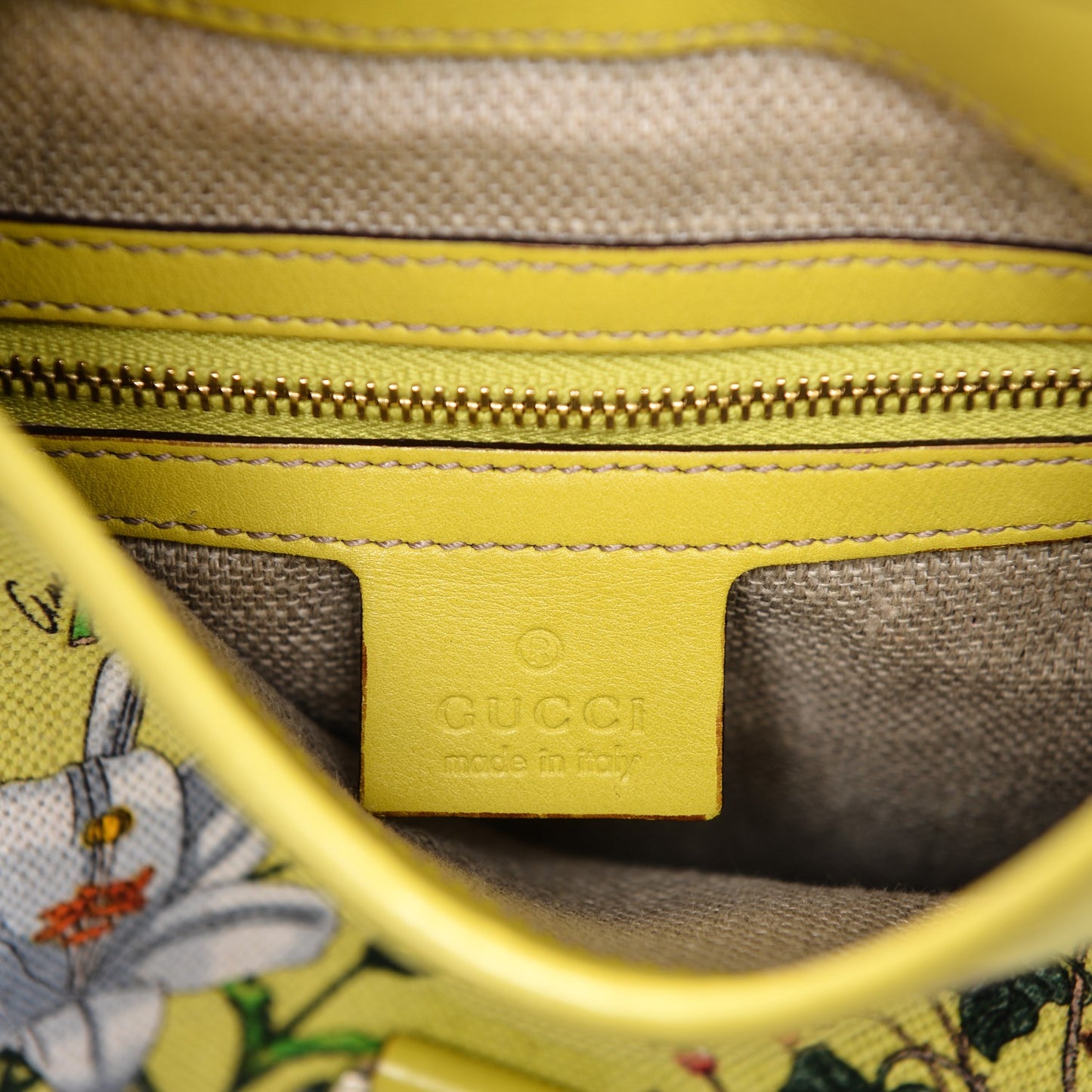 Canvas Floral Flora Jackie O Bouvier Hobo Yellow