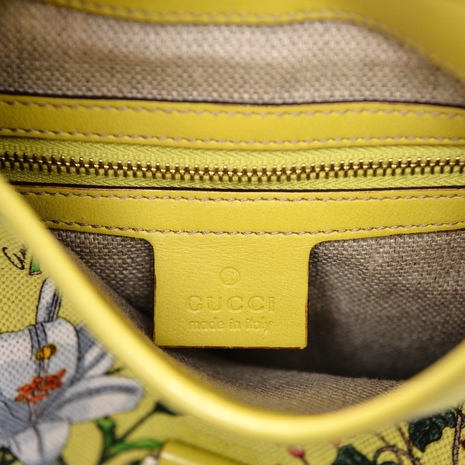 Gucci Canvas Floral Flora Jackie O Bouvier Hobo Yellow 6 of 8