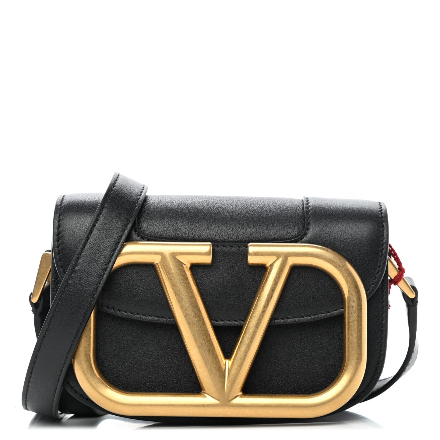 Calfskin Small Supervee Crossbody Bag Black