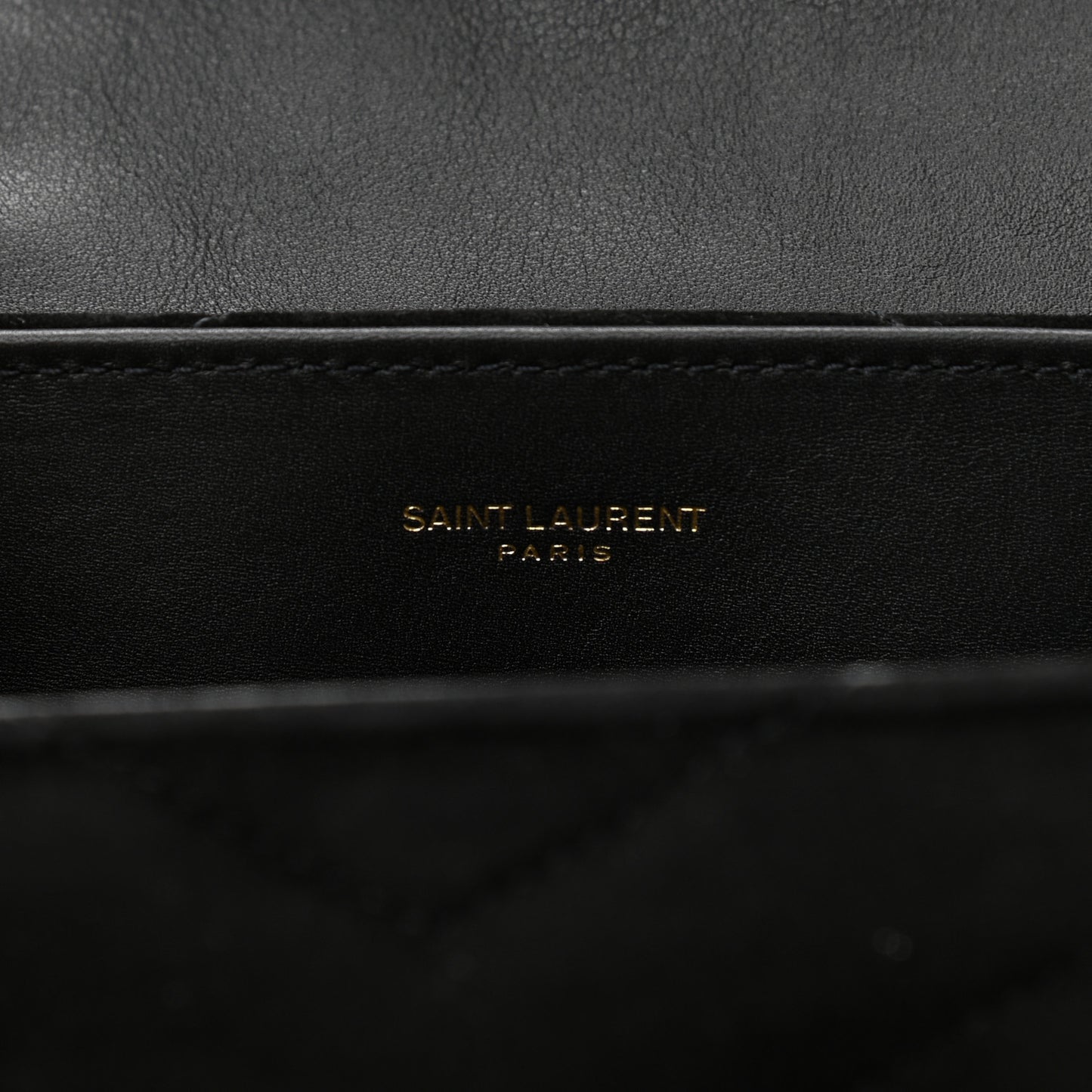 Suede Calfskin Y Quilted Monogram Small Loulou Chain Satchel Black