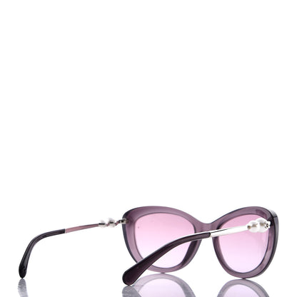 Chanel Acetate Pearl Cat Eye Sunglasses 5340-H Purple 4 of 9