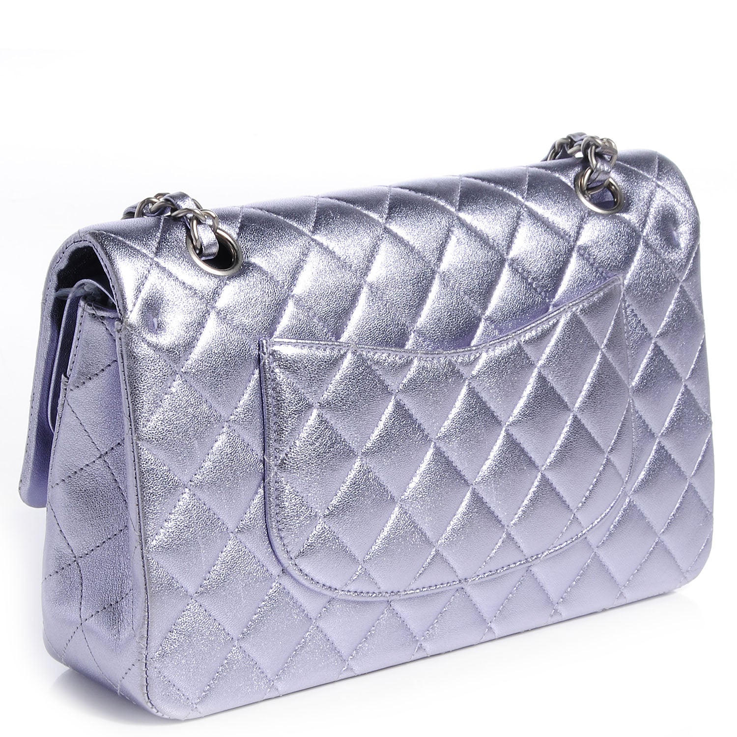 Chanel Metallic Lambskin Medium Double Flap Lilac 3 of 8