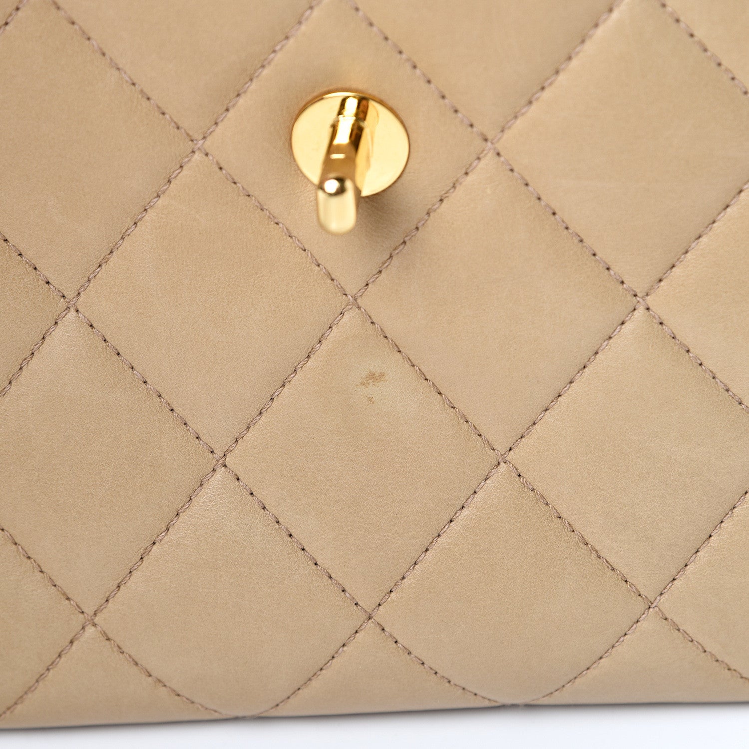 Chanel Lambskin Quilted Flap Shoulder Bag Beige 13 of 14