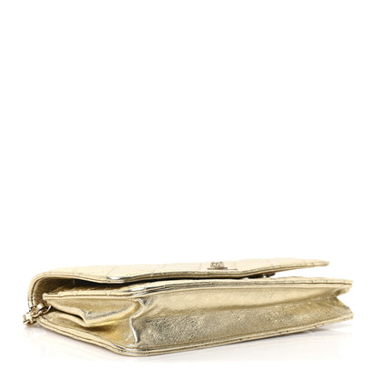Chanel Metallic Aged Calfskin Quilted Reissue Wallet On Chain WOC Gold 4 of 11