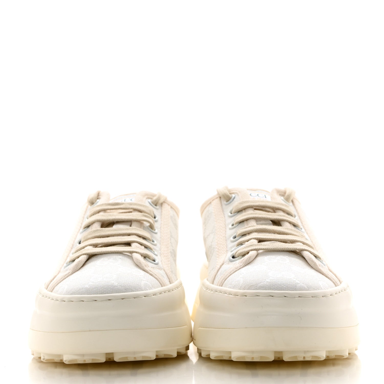 Gucci GG Monogram Womens 1977 Tennis Platform 52mm Sneakers 37 Great White Mystic White 2 of 8