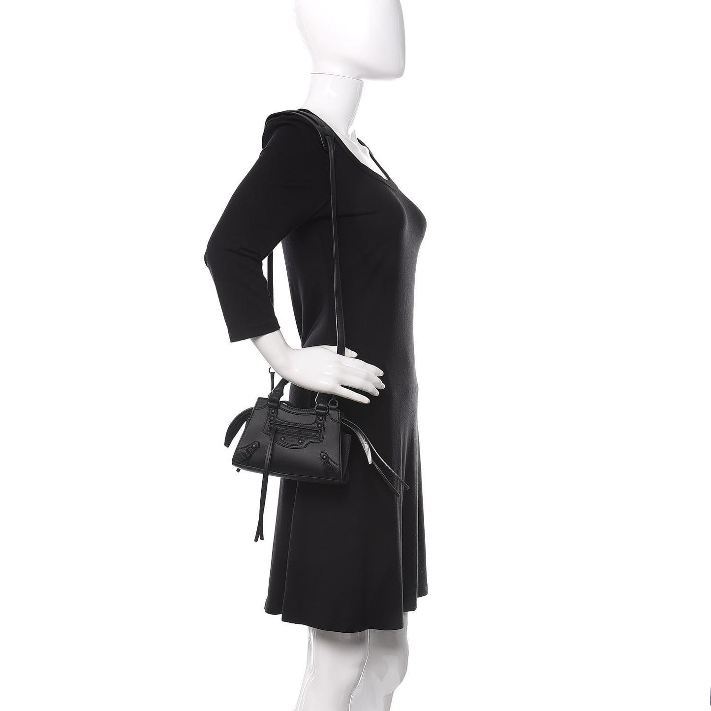 Smooth Calfskin Neo Classic Black Hardware Nano City Crossbody Black