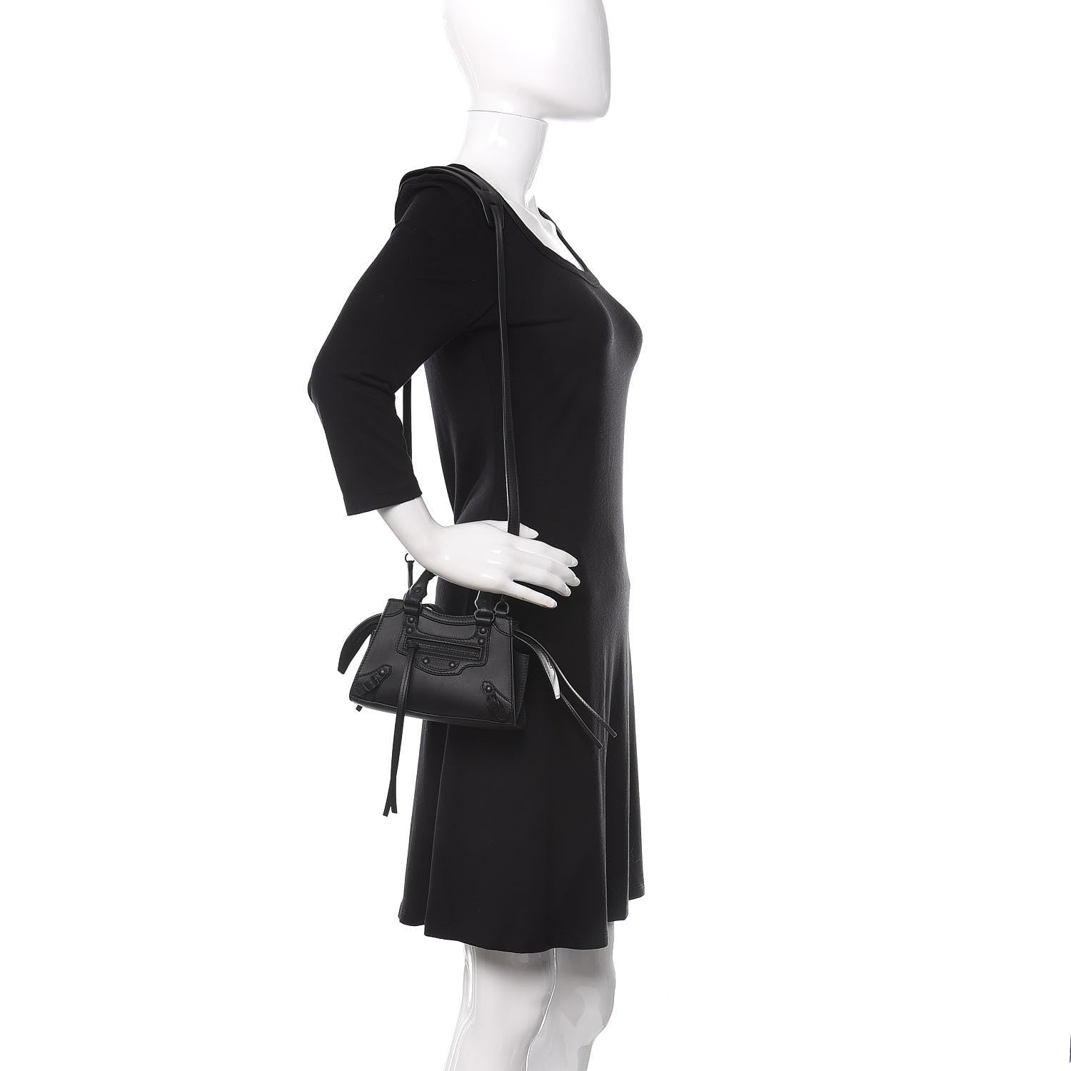 Balenciaga Smooth Calfskin Neo Classic Black Hardware Nano City Crossbody Black 2 of 9