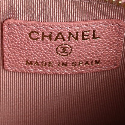 Chanel Iridescent Caviar Quilted Flap Zip Card Holder Pink 6 of 7