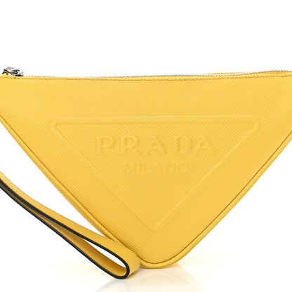 Prada Saffiano Cuir Triangle Wristlet Sole 8 of 10