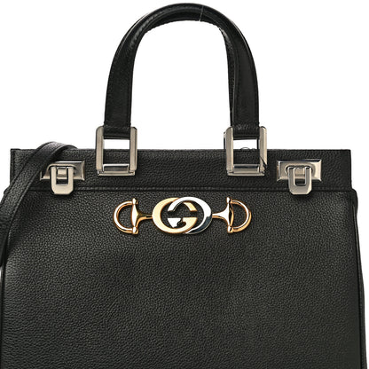 Gucci Grainy Calfskin Small Zumi Top Handle Bag Black 9 of 11