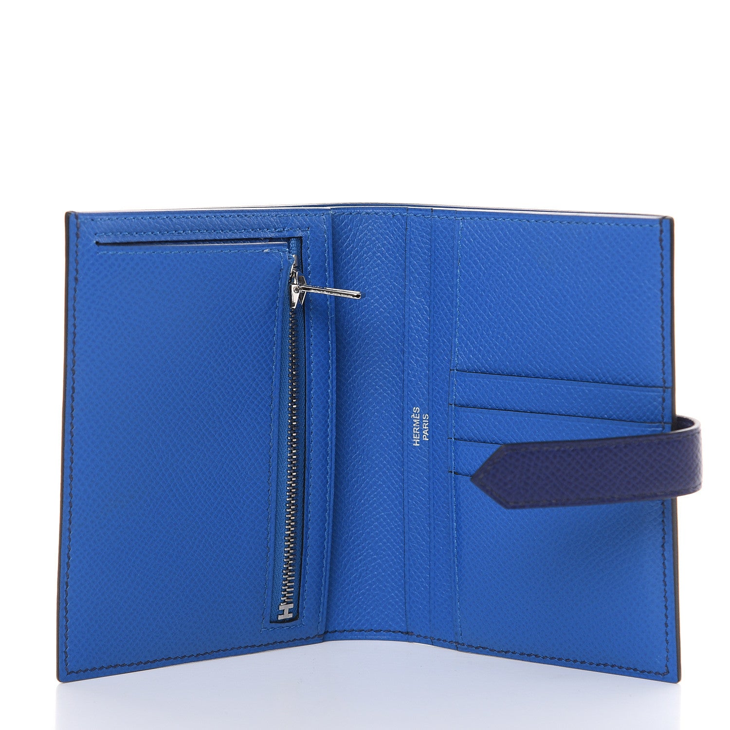 Hermes Epsom Bearn Compact Wallet Bleu Encre Zellige 5 of 8