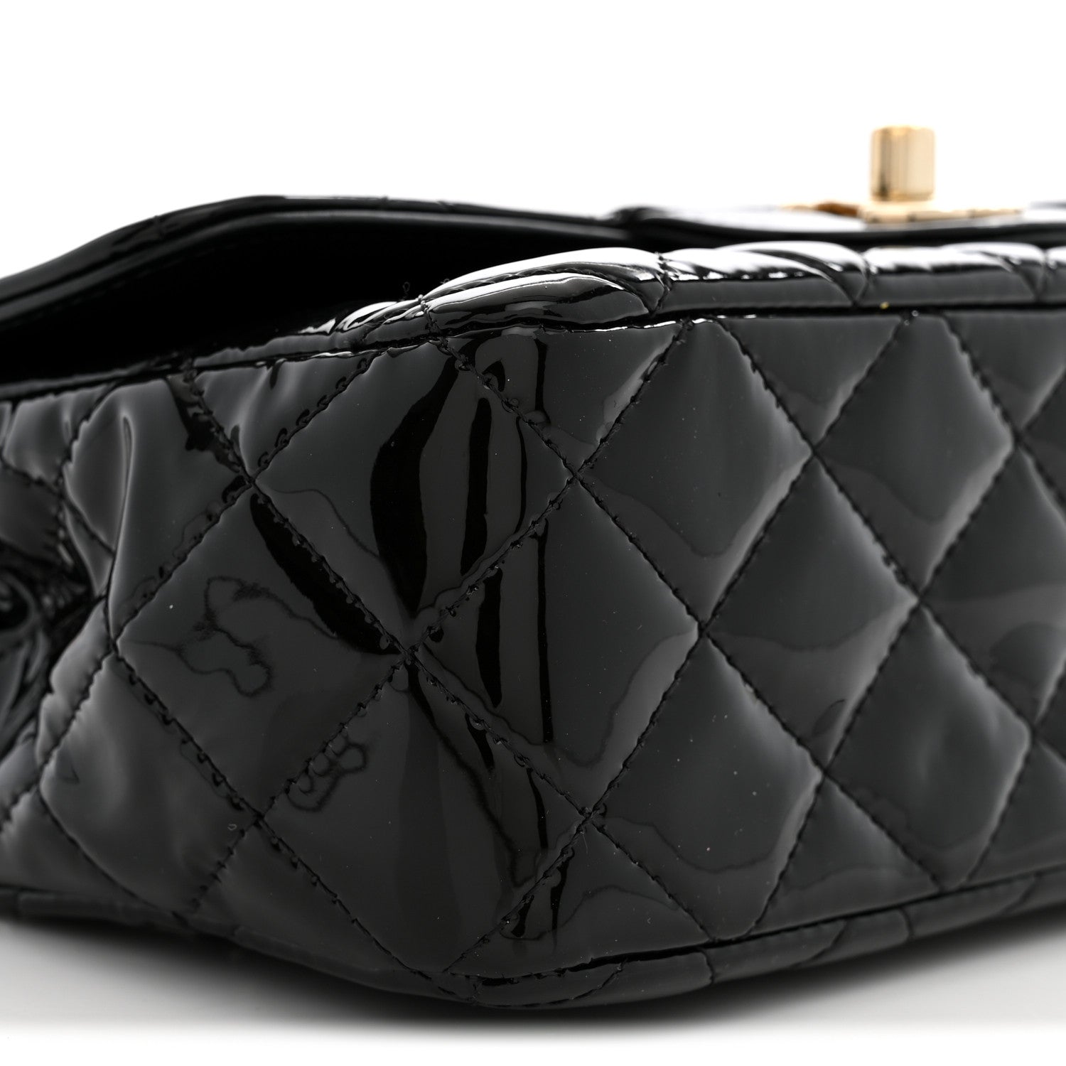 Chanel Patent Calfskin Quilted Mini Rectangular Flap Black 9 of 10