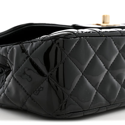 Chanel Patent Calfskin Quilted Mini Rectangular Flap Black 9 of 10