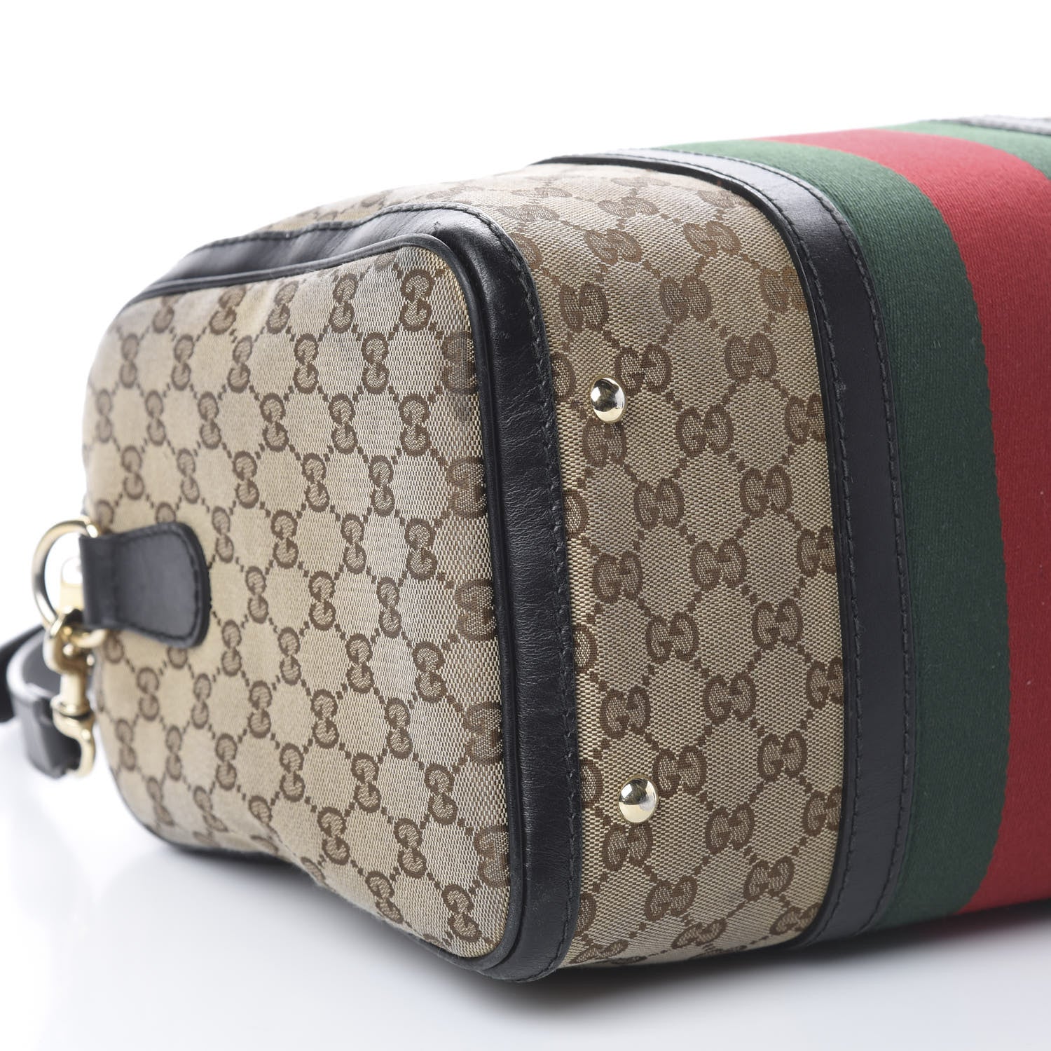 Gucci Monogram Vintage Web Medium Boston Dark Brown 5 of 10