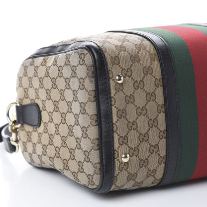 Gucci Monogram Vintage Web Medium Boston Dark Brown 5 of 10