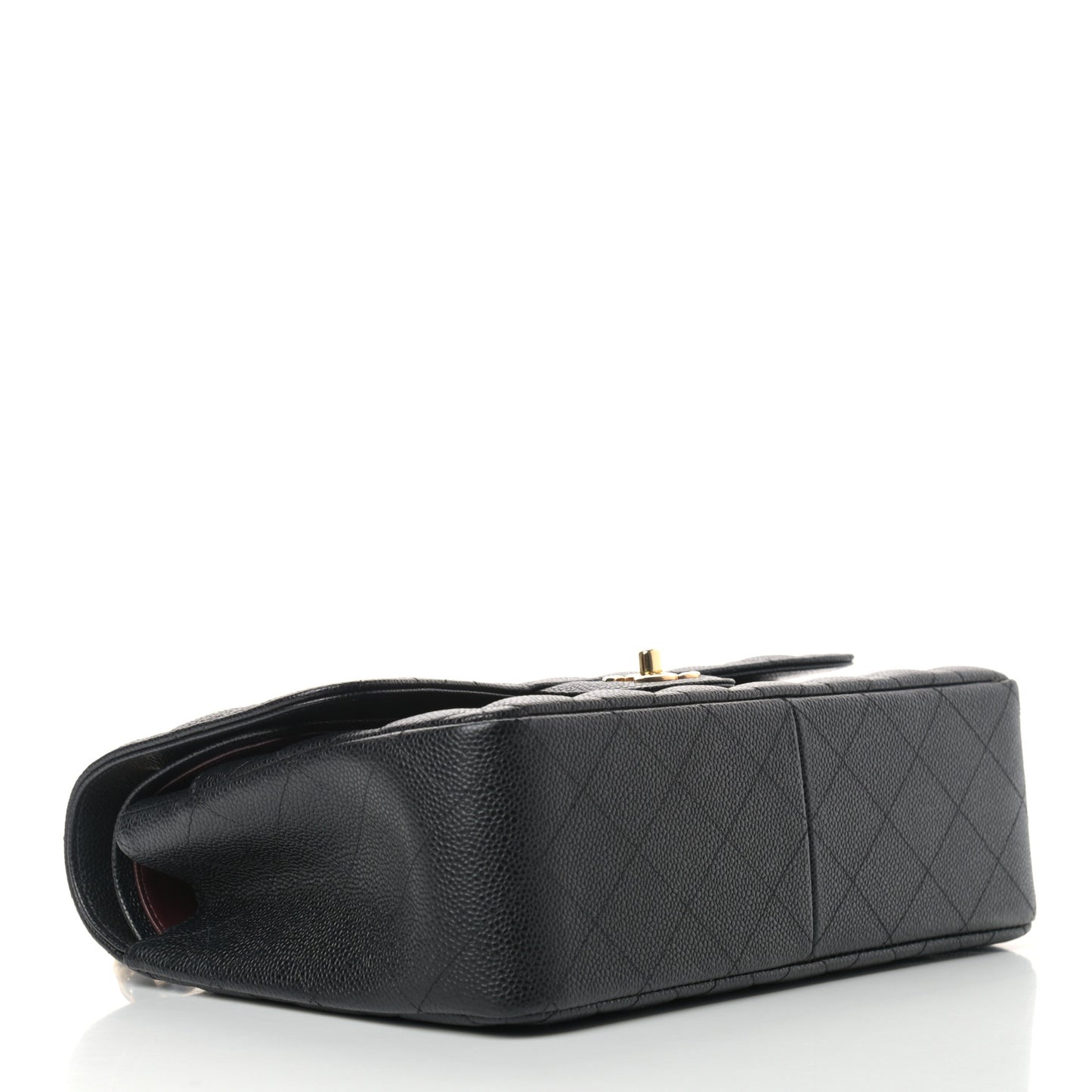 Caviar Quilted Jumbo Double Flap Black