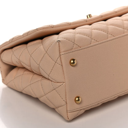 Chanel Caviar Quilted Small Coco Handle Flap Beige 10 of 12