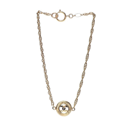 Chanel CC Medallion Choker Chain Necklace Gold 3 of 6