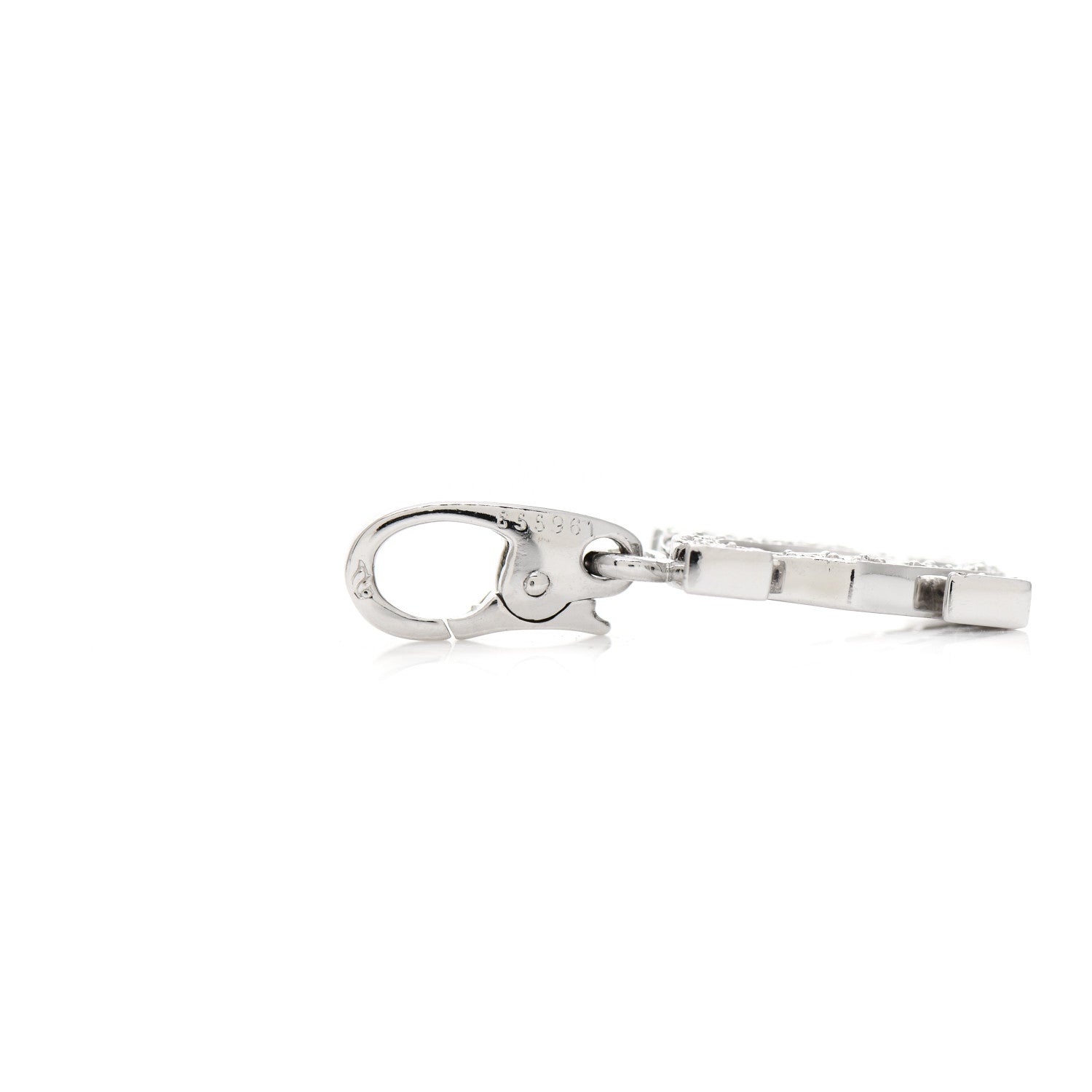 Cartier 18K White Gold Diamond Logo Charm 4 of 4
