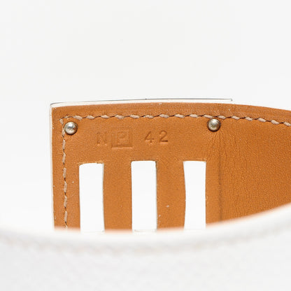 Hermes Epsom Kelly Dog Cuff White 6 of 6