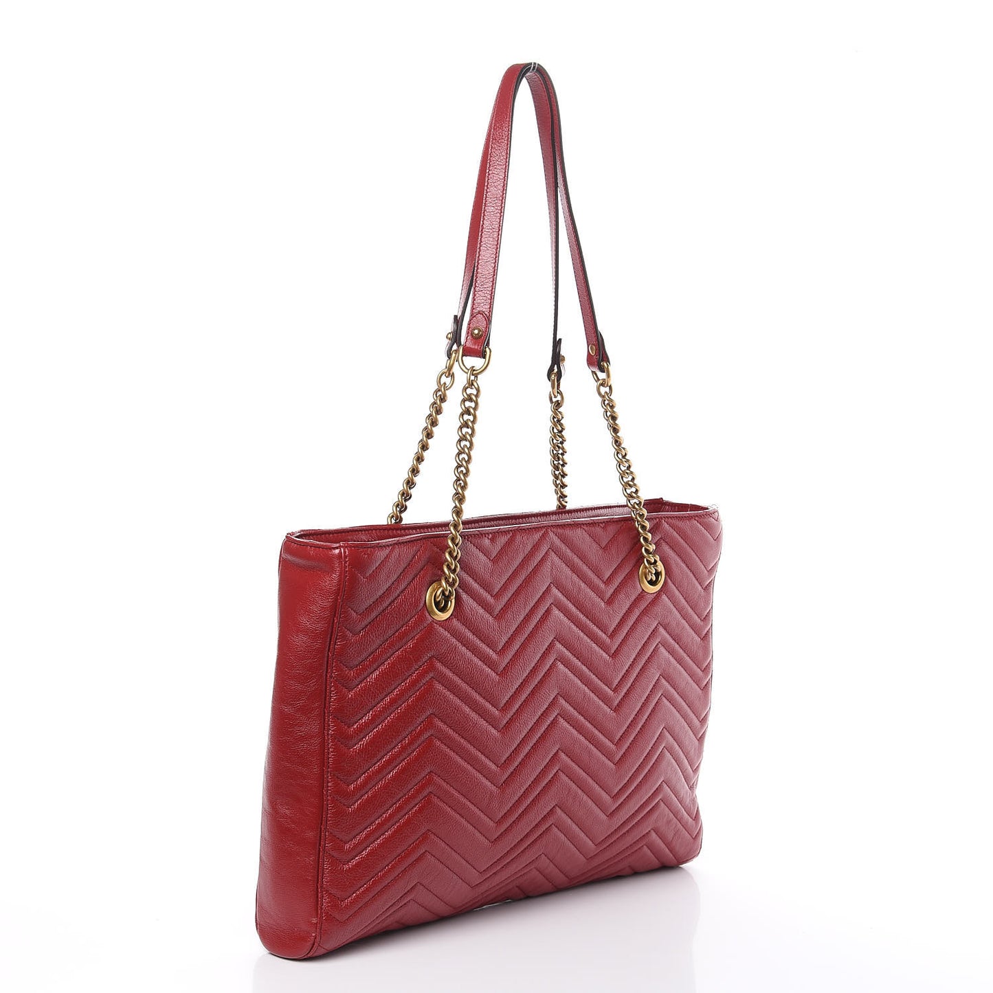 Azalea Calfskin Matelasse Medium GG Marmont Slim Tote Romantic Cerise