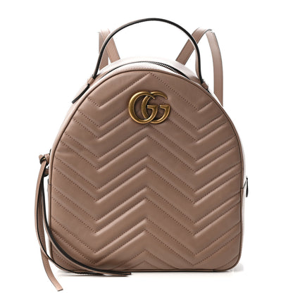 Gucci Calfskin Matelasse GG Marmont Backpack Porcelain Rose 1 of 10