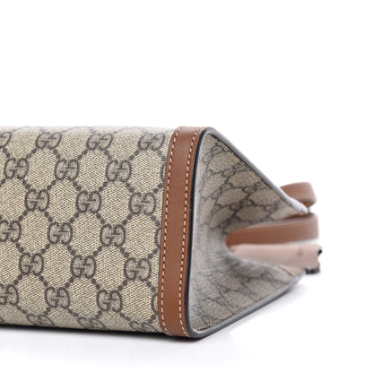 Gucci GG Supreme Monogram Calfskin Small Padlock Tote Beige Ebony Tuscany 7 of 10