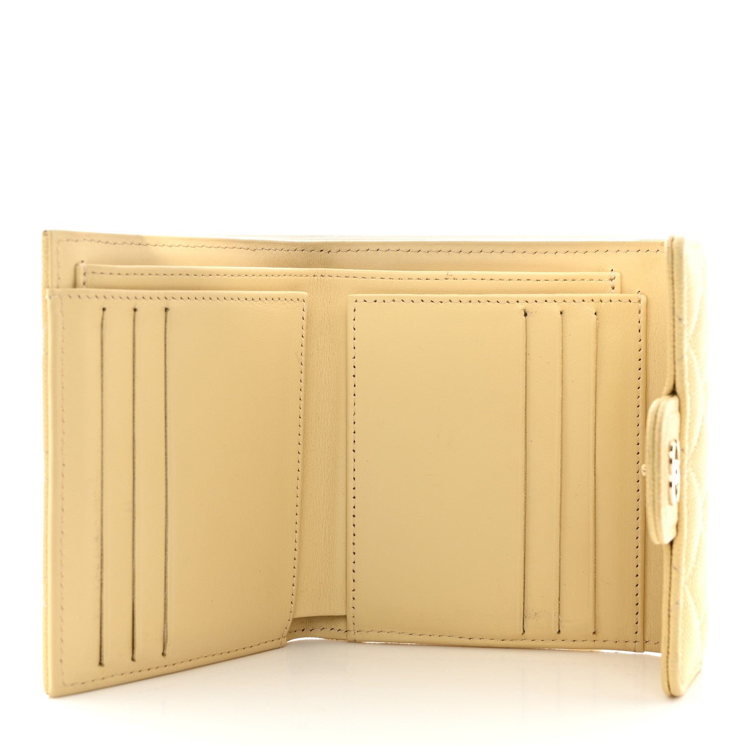 Chanel Caviar Quilted Compact Flap Wallet Yellow 5 of 16