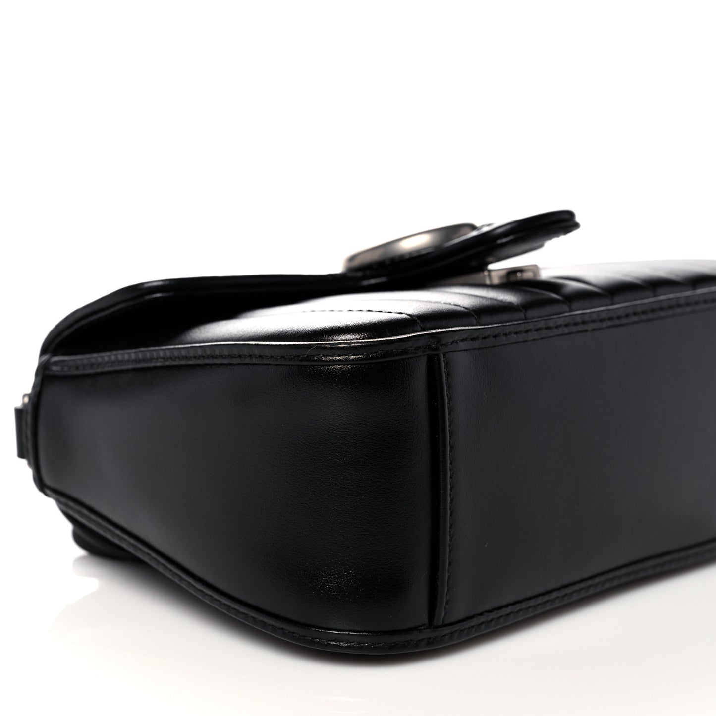 Calfskin Matelasse Aria Mini GG Marmont Top Handle Shoulder Bag Black