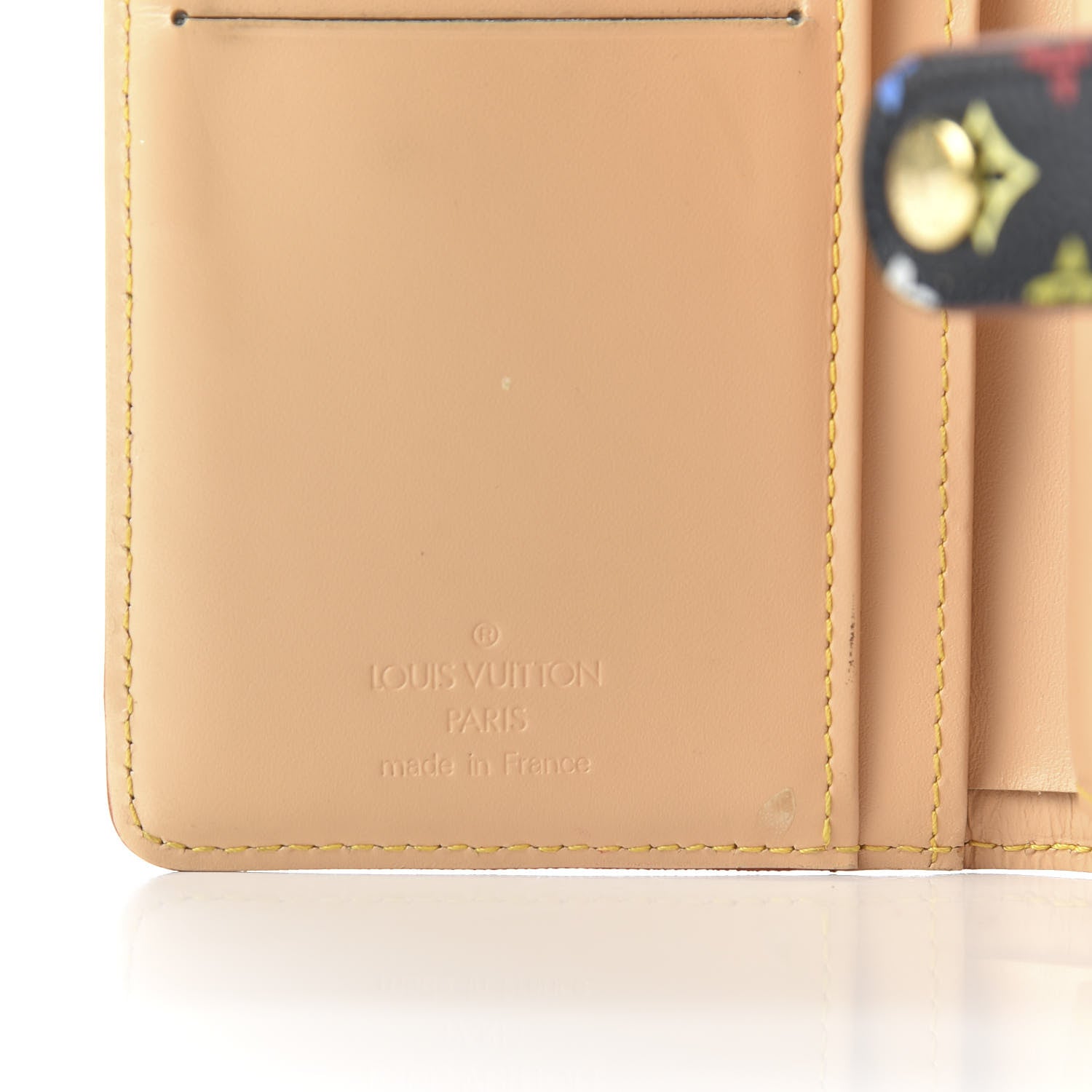 Louis Vuitton Monogram Multicolor French Purse Wallet Black 6 of 10