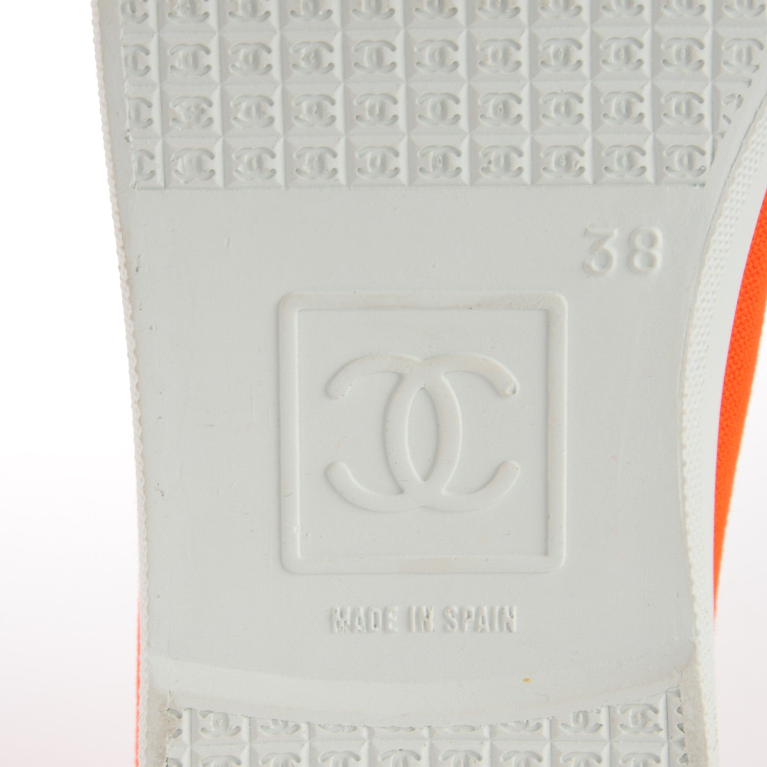 Chanel Canvas CC Sneakers 38 Orange 7 of 9