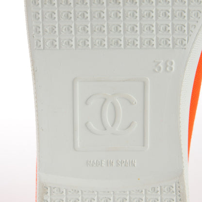 Chanel Canvas CC Sneakers 38 Orange 7 of 9